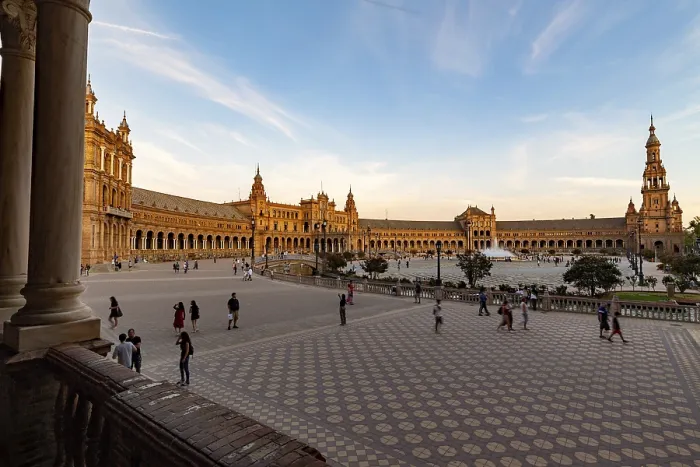 Framed Print : Plaza de Espana in Seville, Andalucia