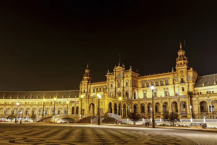 Framed Print : Plaza de Espana in Seville, Andalusia