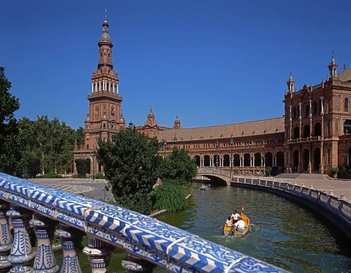 Framed Print : Plaza de Espana in Seville, Spain, Europe