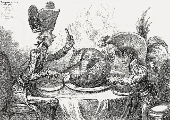 Framed Print : The Plumb-pudding in danger, James Gillray