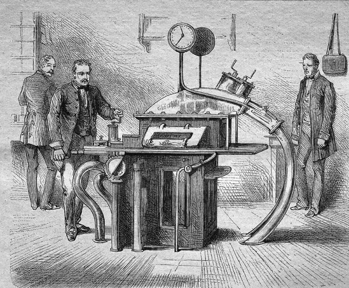 Framed Print : Pneumatic delivery of post in Berlin