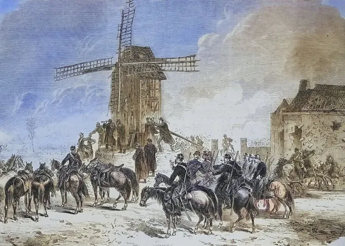 Framed Print : Point of view of the general Faidherbe at the windmill during the battle of Saint Quentin on the 19th January