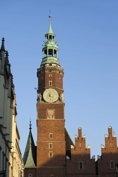 Framed Print : Poland, city of Wroclaw, Clock Tower of the Town Hall in the Old Town
