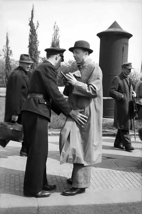 Framed Print : Police control, black market, 1948