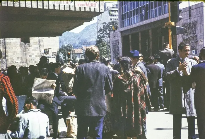 Framed Print : Police on the street on the day of President Kennedy's visit, Bogota, Colombia, South America, 12 December 1961, South America