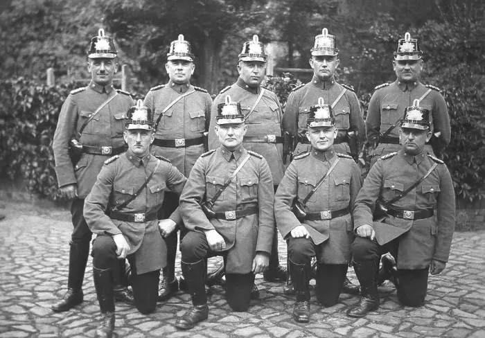 Framed Print : Policemen, historic photograph, around 1930