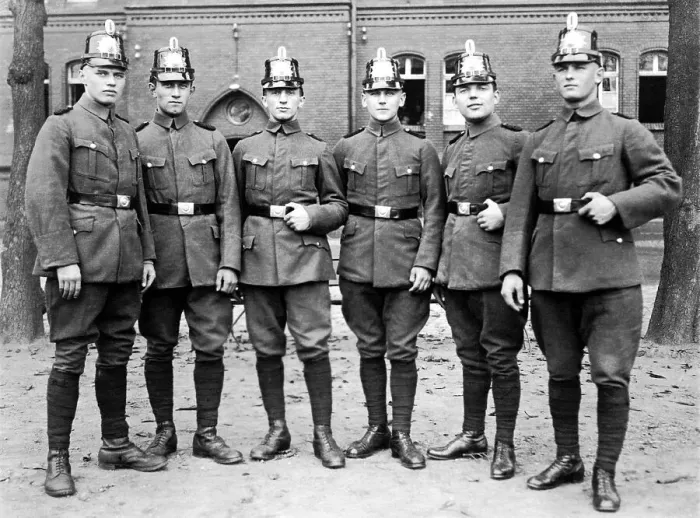Framed Print : Policemen, historical image, ca. 1930 Framed Print : Policemen, historical image, ca. 1930