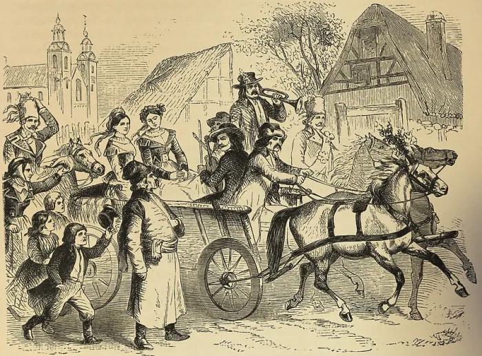 Framed Print : Polish farmer wedding, village scene