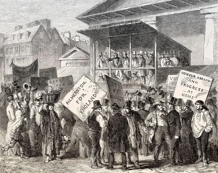 Framed Print : Political campaign, 1852 United Kingdom general election