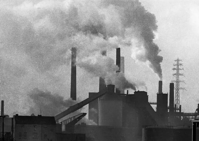 Framed Print : The pollution of the Duisburger Kupferhuette on 22