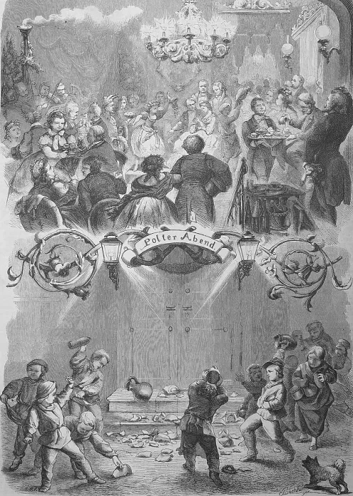 Framed Print : Polterabend is a German wedding custom in which guests smash china the night in front of the wedding to bring good luck
