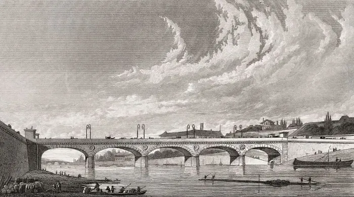 Framed Print : Pont d'Iena, Paris, antique steel engraved print Framed Print : Pont d'Iena, Paris, antique steel engraved print