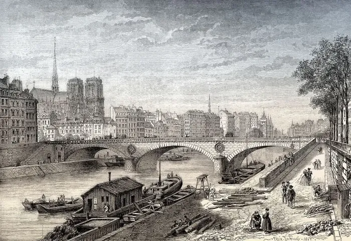 Framed Print : The Pont Louis-Philippe, a bridge across the River Seine in Paris Framed Print : The Pont Louis-Philippe, a bridge across the River Seine in Paris