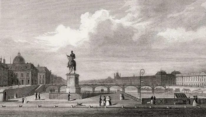 Framed Print : Pont Neuf, Paris, antique steel engraved print Framed Print : Pont Neuf, Paris, antique steel engraved print