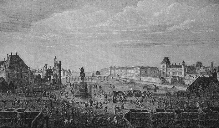 Framed Print : Pont Neuf and the Quais at the Louvre at the time of Louis XIV