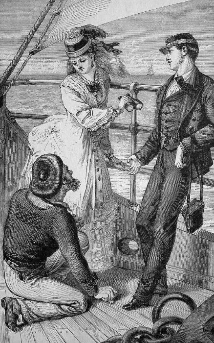Framed Print : Poor sailor has surprised a couple of distinguished society in a flirtation