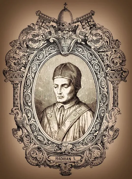 Framed Print : Pope Adrian I or Hadrianus I, Pope from 772 to 795