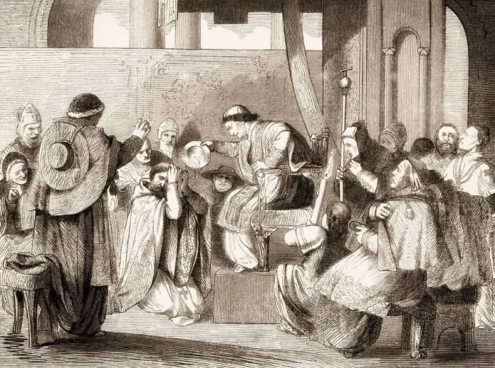 Framed Print : Pope Boniface VIII at Ash Wednesday