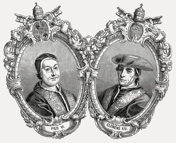 Framed Print : Pope Clement XIV and Pope Pius VI Framed Print : Pope Clement XIV and Pope Pius VI