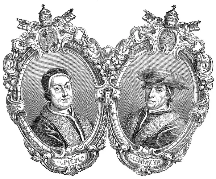 Framed Print : Pope Clement XIV and Pope Pius VI Framed Print : Pope Clement XIV and Pope Pius VI