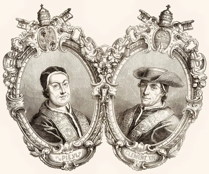 Framed Print : Pope Clement XIV and Pope Pius VI Framed Print : Pope Clement XIV and Pope Pius VI