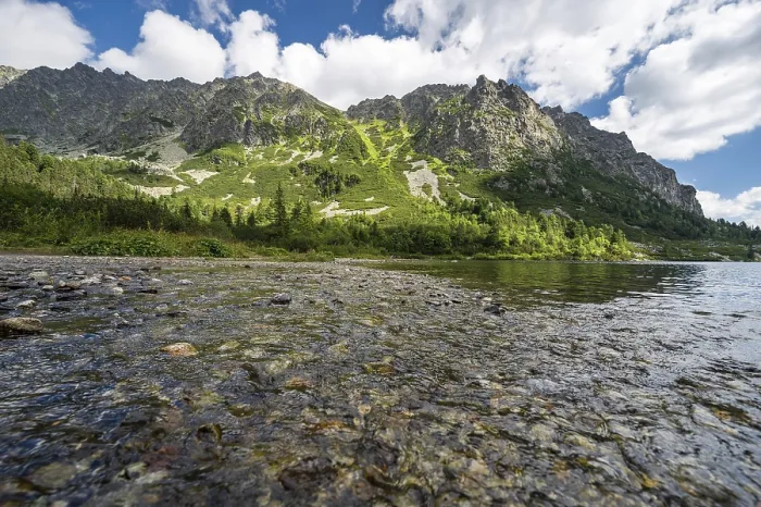 Framed Print : Popradske Pleso lake in High Tatras mountains in Slovakia