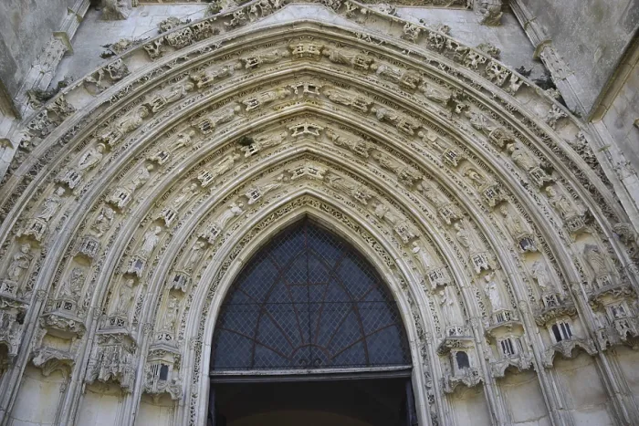 Framed Print : Porch of the cathedral Saint Pierre of Sainte in France
