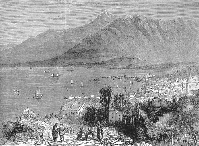 Framed Print : The Port of Beirut and the Mountainous Landscape in the Background Framed Print : The Port of Beirut and the Mountainous Landscape in the Background