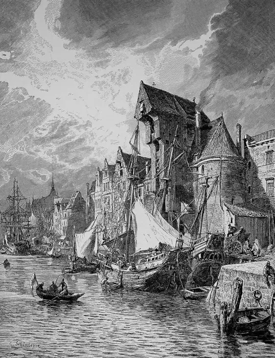 Framed Print : Port of Gdansk, Poland in the Middle Ages Framed Print : Port of Gdansk, Poland in the Middle Ages