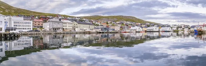 Framed Print : Port of Honningsvag in Finnmark Norway