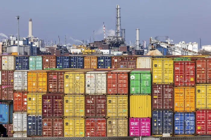 Framed Print : The port of Mannheim is one of Europe's most important inland ports and container terminals Framed Print : The port of Mannheim is one of Europe's most important inland ports and container terminals