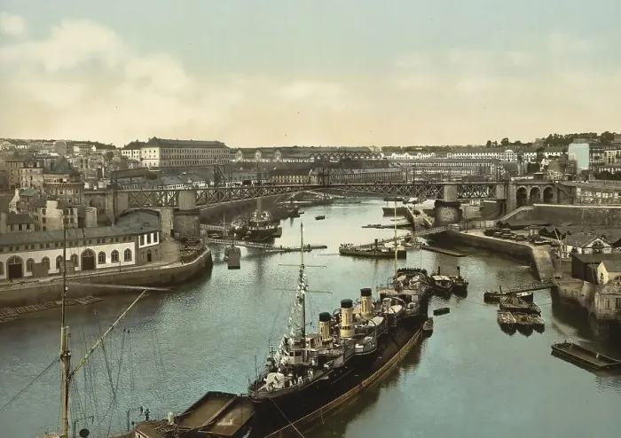 Framed Print : The Port Militaire and the swing bridge