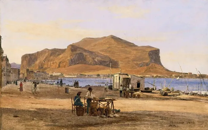 Framed Print : Port of Palermo with View of Monte Pellegrino Framed Print : Port of Palermo with View of Monte Pellegrino