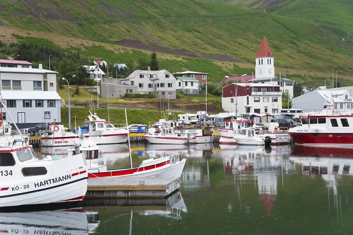 Framed Print : Port, Siglufjordur, Iceland