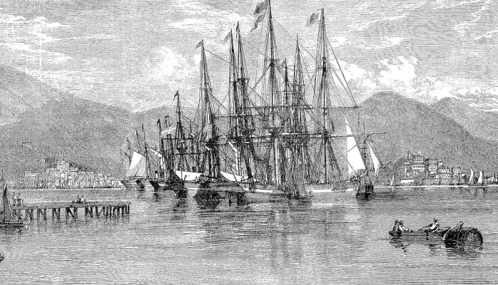 Framed Print : Port of St. Thomas in 1869, Antilles Island Saint Thomas Framed Print : Port of St. Thomas in 1869, Antilles Island Saint Thomas