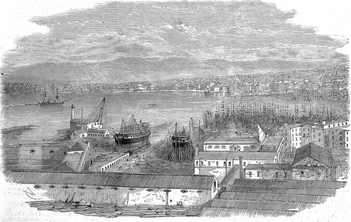 Framed Print : Port and town of Castellamare in the Gulf of Naples Framed Print : Port and town of Castellamare in the Gulf of Naples