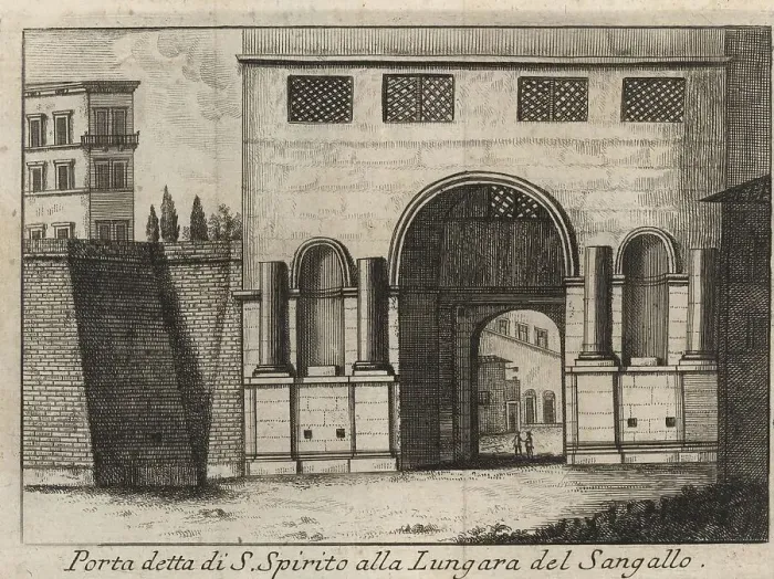 Framed Print : Porta detta di S. Spirito alla Lungara del Sangallo