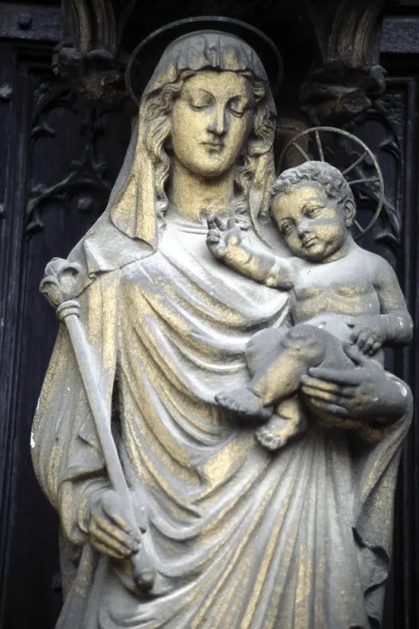 Framed Print : Portal with Madonna, St. Saint, Saint