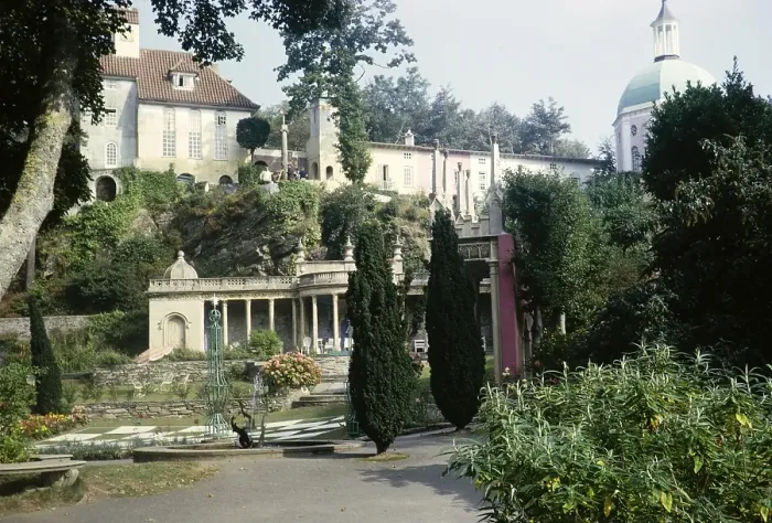 Framed Print : Portmeirion folly tourist village in Gwynedd, North Wales, UK 1966 Framed Print : Portmeirion folly tourist village in Gwynedd, North Wales, UK 1966