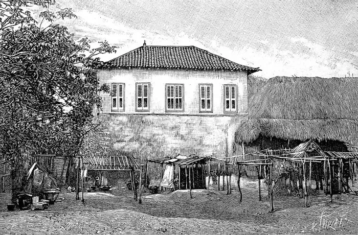 Framed Print : Porto-Novo, Ajashe, 1867, capital of Benin
