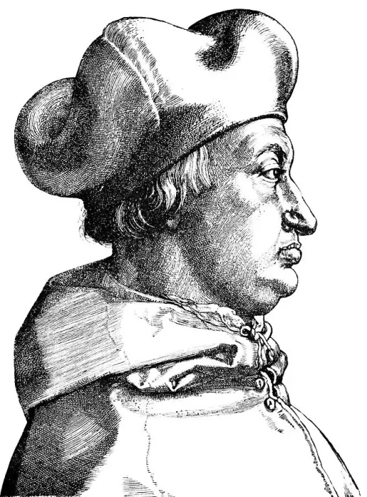 Framed Print : Portrait, Albrecht Archbishop of Brandenburg, after copperplate engraving by A. Duerer, opponent of Martin Luther, sale of indulgences, side view, historical illustration 1883 Framed Print : Portrait, Albrecht Archbishop of Brandenburg, after copperplate engraving by A. Duerer, opponent of Martin Luther, sale of indulgences, side view, historical illustration 1883