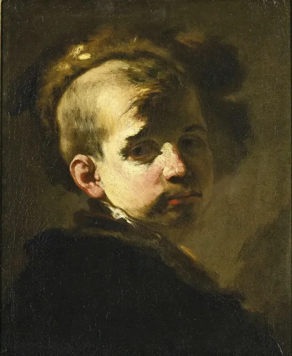 Framed Print : Portrait of a Boy in a Fur Hat