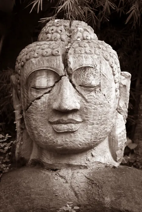 Framed Print : Portrait of a Buddha statue. Bali. Indonesia