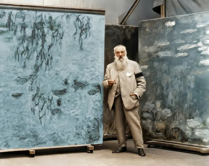 Framed Print : Portrait of Claude Monet, studio at Giverny Framed Print : Portrait of Claude Monet, studio at Giverny
