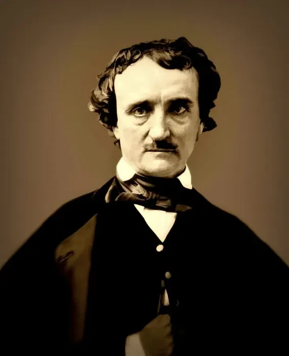 Framed Print : Portrait of Edgar Allan Poe, 1809 - 1849