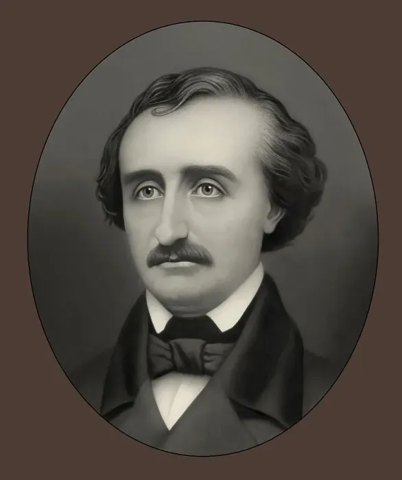 Framed Print : Portrait of Edgar Allan Poe, 1809 - 1849