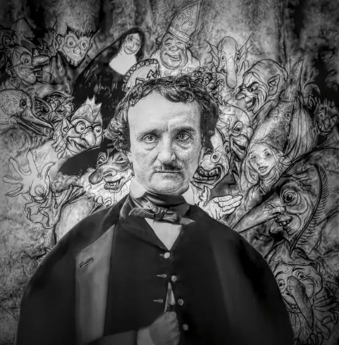 Framed Print : Portrait of Edgar Allan Poe, The Masque of the Red Death Framed Print : Portrait of Edgar Allan Poe, The Masque of the Red Death
