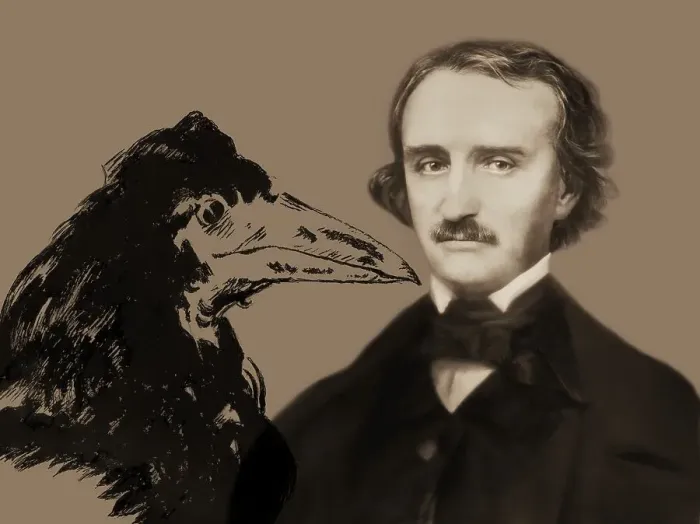 Framed Print : Portrait of Edgar Allan Poe, The Raven Framed Print : Portrait of Edgar Allan Poe, The Raven
