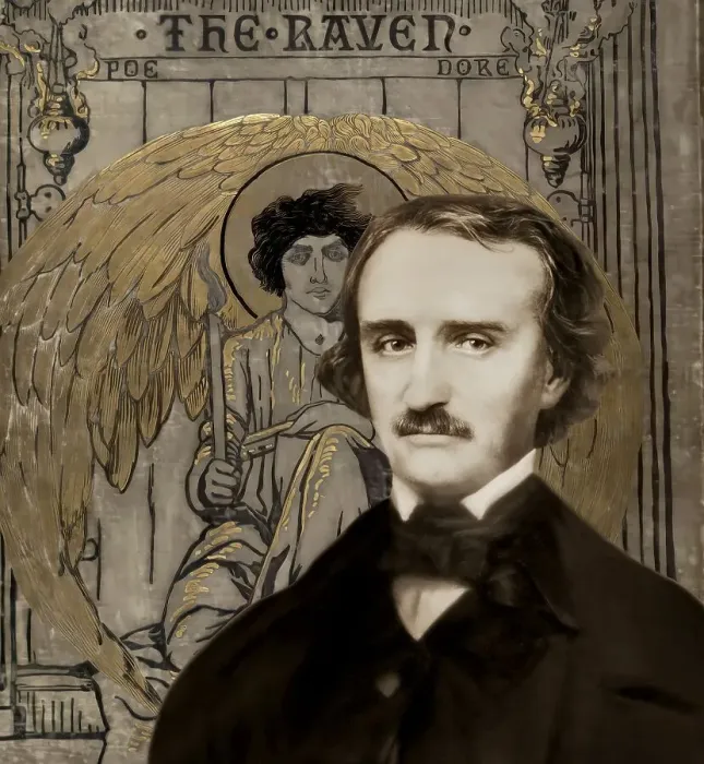 Framed Print : Portrait of Edgar Allan Poe, The Raven Framed Print : Portrait of Edgar Allan Poe, The Raven