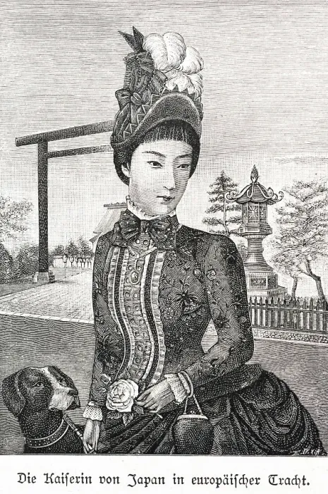 Framed Print : Portrait of the Empress of Japan in European traditional costume Framed Print : Portrait of the Empress of Japan in European traditional costume